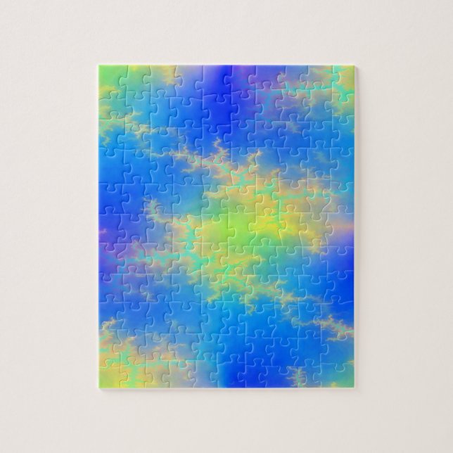 Blå himmel & Golden Gult Blixt Bolts Pussel (Vertikal)