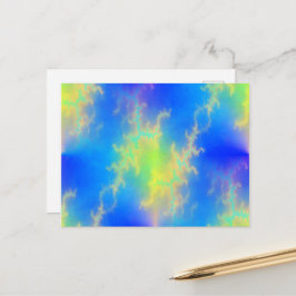 Blå himmel & Golden Gult Blixt Bolts Vykort