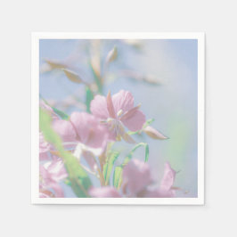 Blå himmel Grönt Plant Löv Lila blommor Pappersservett