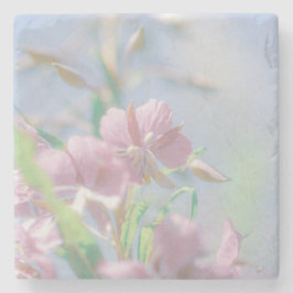 Blå himmel Grönt Plant Löv Lila blommor Stenunderlägg