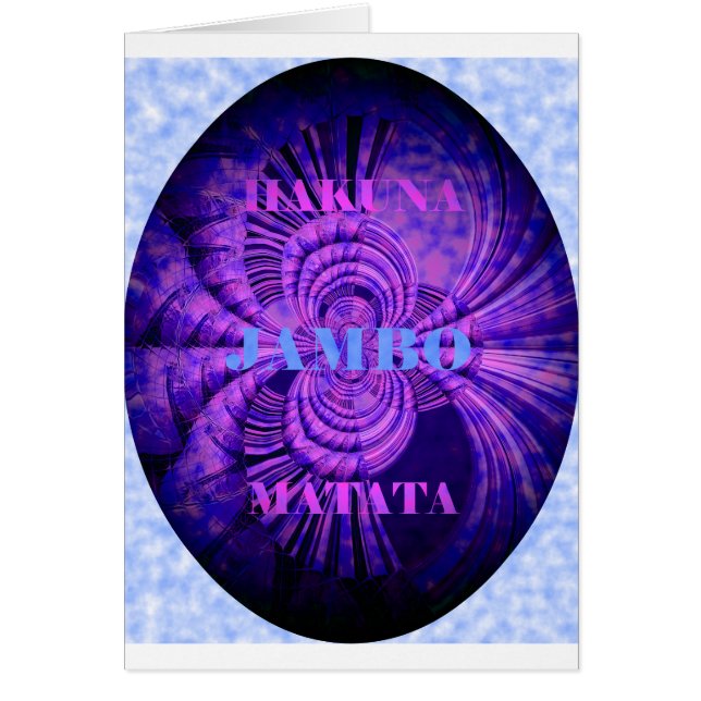 Blå himmel Hakuna Matata Kenya Giraffe Woven Art C Hälsningskort (Framsidan)