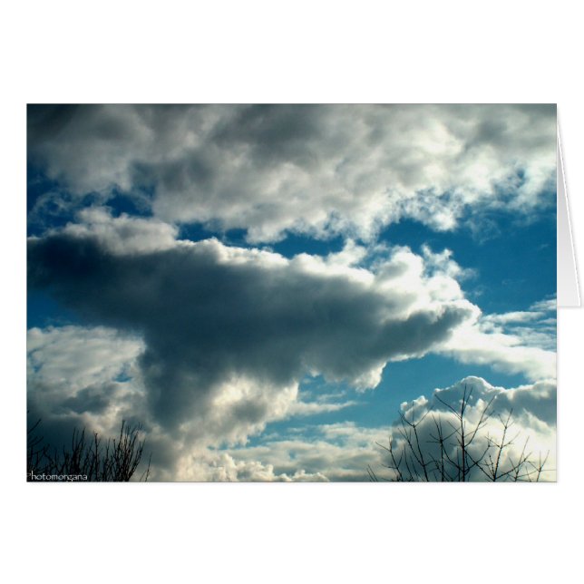 Blå himmel hälsningskort (Framsidan Horizontal)