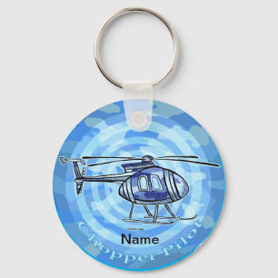 Blå himmel helikopter nyckelring