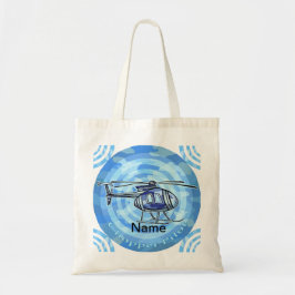 Blå himmel helikopter shoppingbag tygkasse