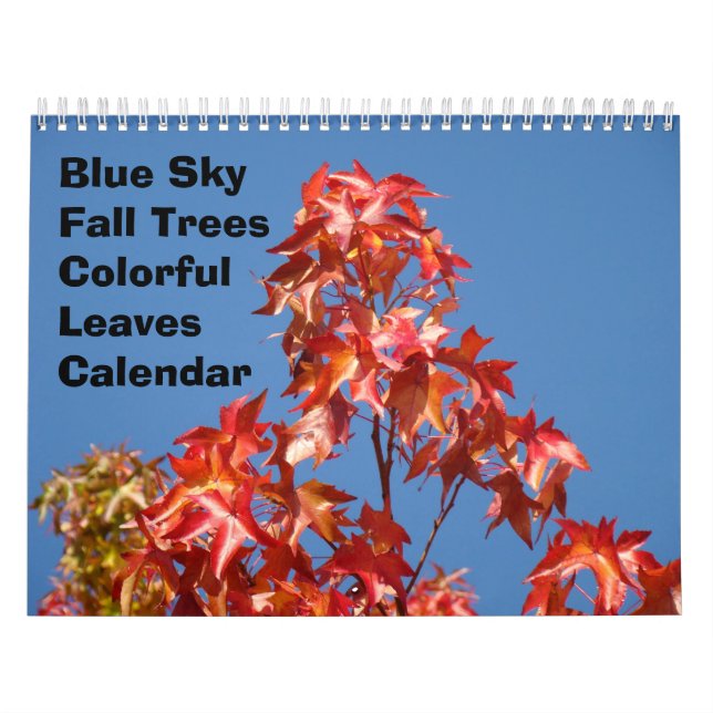 Blå Himmel Höst Träd Kalender Färgglada Löv (Omslag)
