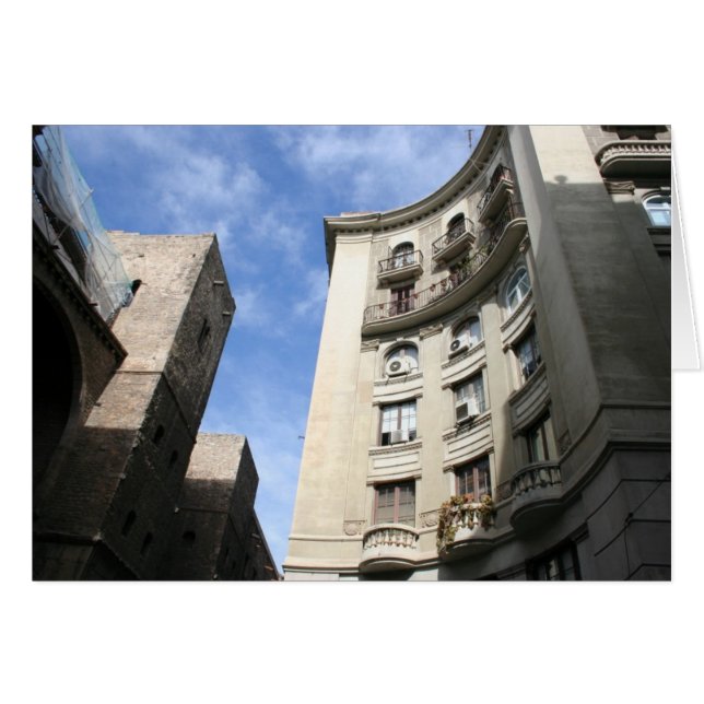 Blå himmel i Barcelona Hälsningskort (Framsidan Horizontal)