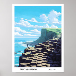Blå himmel i Giants Causeway Ireland Travel Poster
