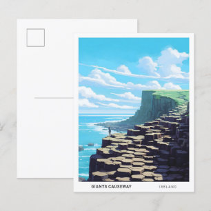 Blå himmel i Giants Causeway Ireland Travel Vykort