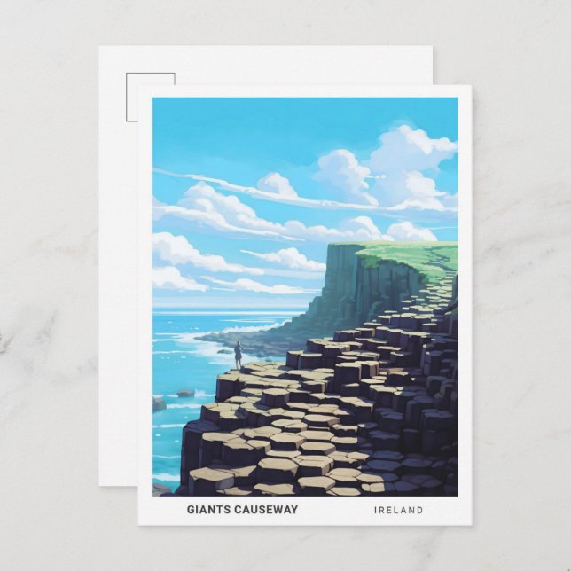 Blå himmel i Giants Causeway Ireland Travel Vykort (Fram/baksida)