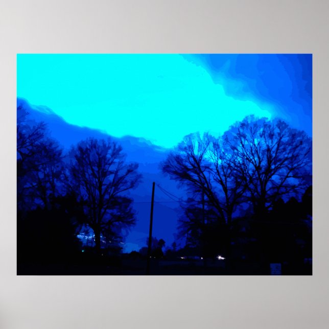 Blå himmel i natt poster (Framsidan)