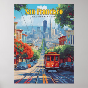 Blå himmel i San Francisco California USA Poster