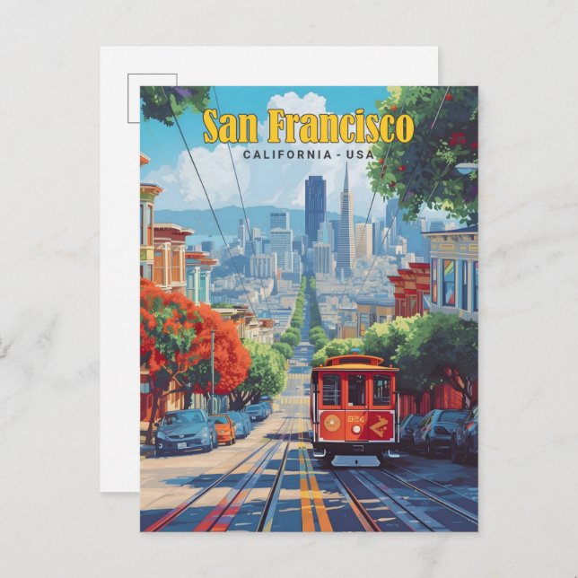 Blå himmel i San Francisco California USA Vykort (Fram/baksida)