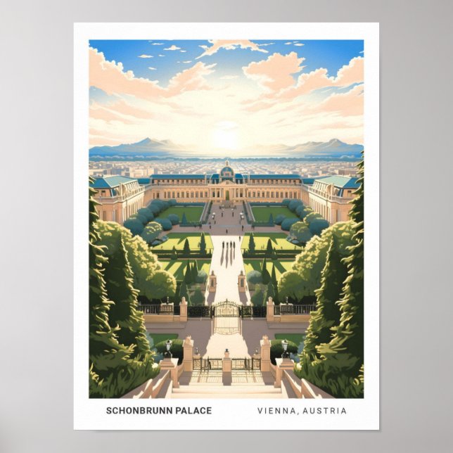 Blå himmel i Schonbrunn Palace Wien Poster (Framsidan)