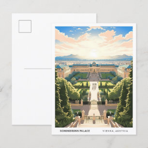 Blå himmel i Schonbrunn Palace Wien Vykort