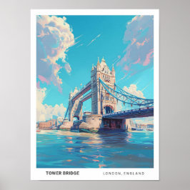 Blå himmel i Torn Bridge London England Travel Poster