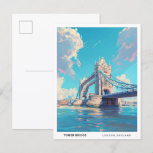 Blå himmel i Torn Bridge London England Travel Vykort