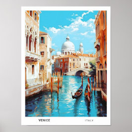 Blå himmel i Venedig Italien Vintage resor Poster
