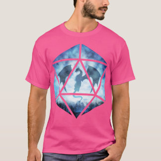 Blå himmel Ice Dragon D20 T Shirt