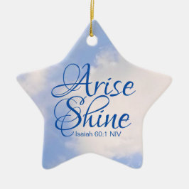 Blå himmel inspirationspass och Shine Bible Verse Julgransprydnad Keramik
