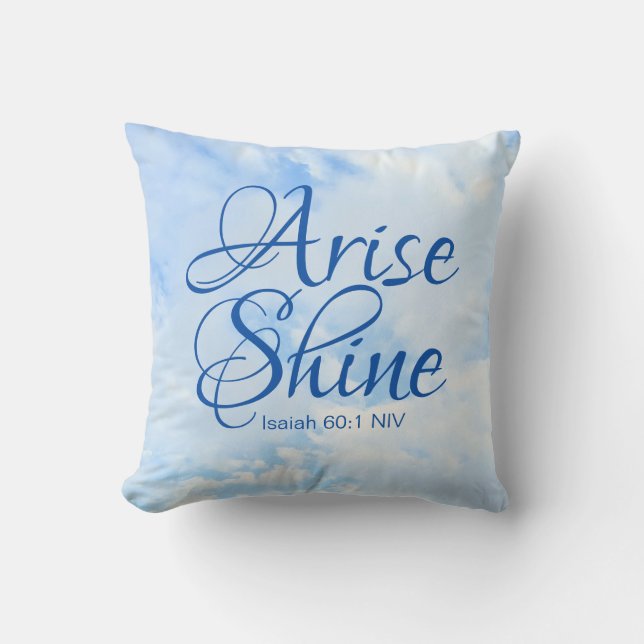 Blå himmel inspirationspass och Shine Bible Verse Kudde (Framsida)