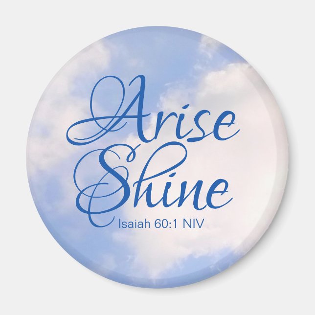 Blå himmel inspirationspass och Shine Bible Verse Magnet (Framsidan)