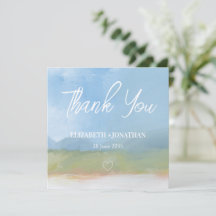 Blå himmel målat liggande Bröllop Tack