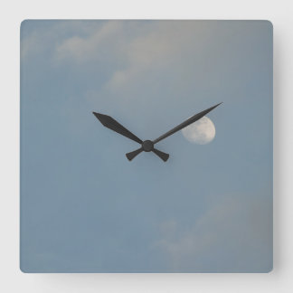 Blå himmel månen väggklocka
