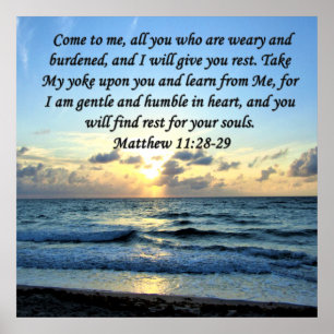 BLÅ HIMMEL MATTHEW 11:28 SUNRISE PHOTO DESIGN POSTER