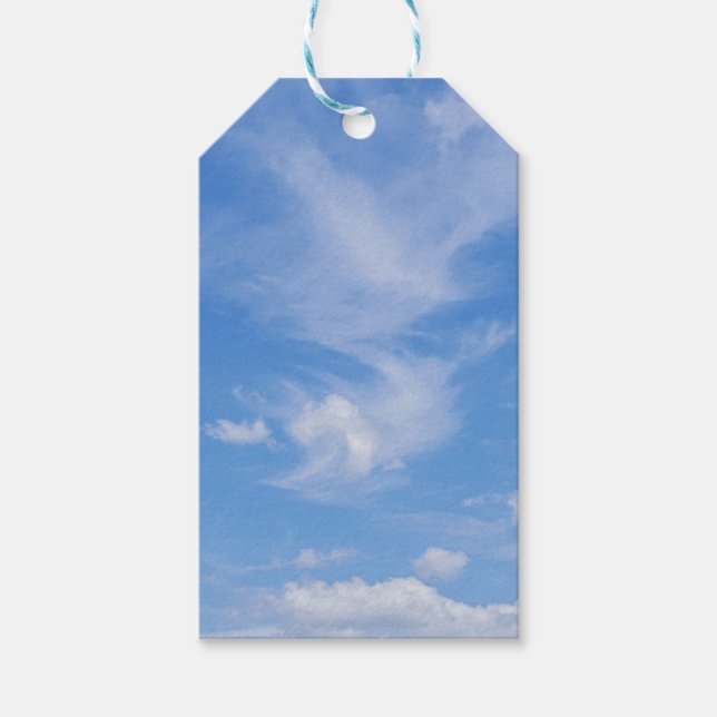 Blå himmel med avfallsmoln presentetikett (Framsidan)
