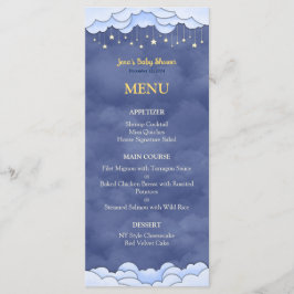 Blå himmel med hänförande stjärnor, babyskor, plat meny