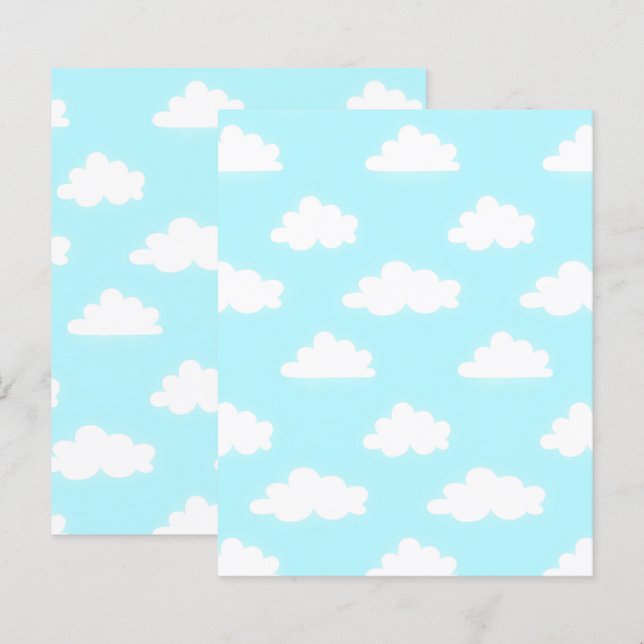 Blå himmel med moln Scrapbookpapper Craft Papers (Fram/baksida)