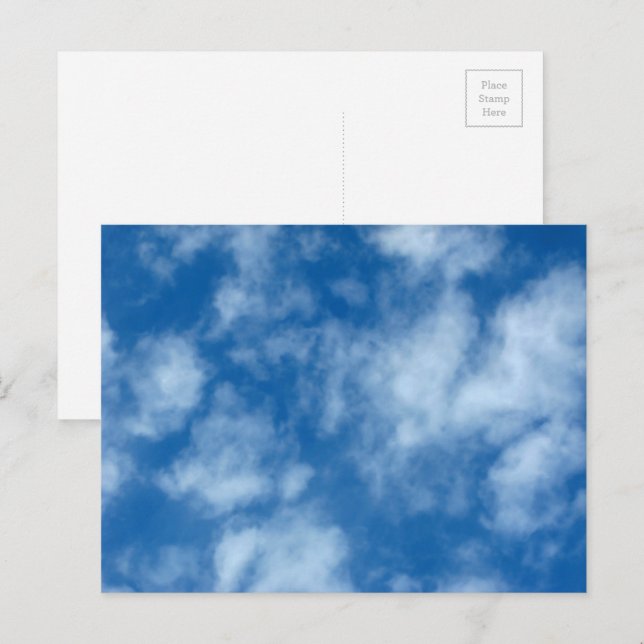 Blå himmel med molntypsfotografiskt vykort (Fram/baksida)