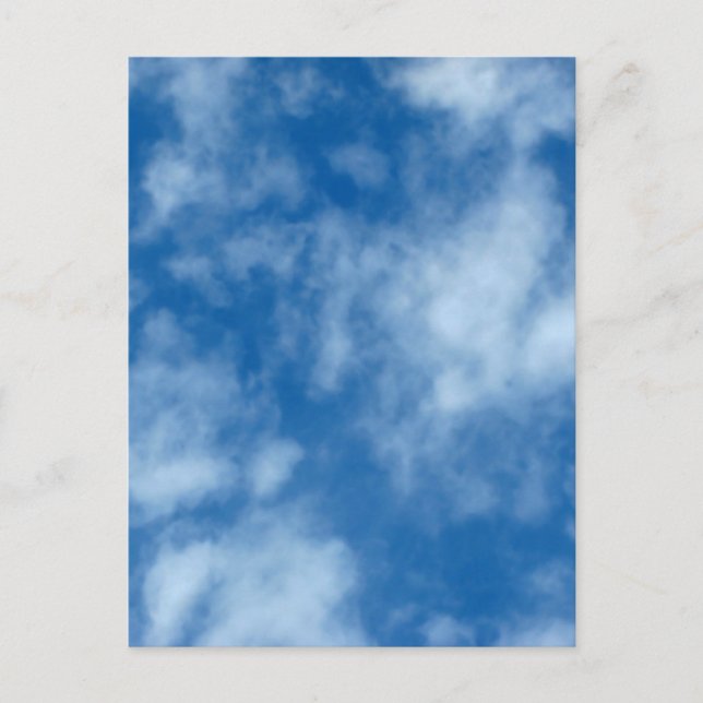 Blå himmel med molntypsfotografiskt vykort (Framsida)
