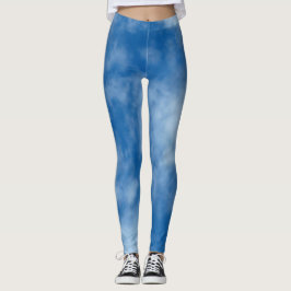 Blå himmel med naturfotografi av moln leggings