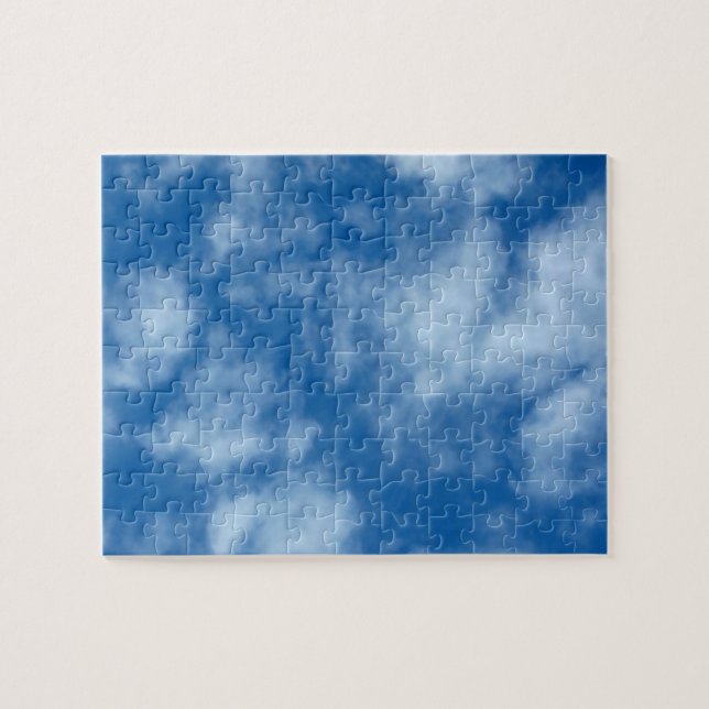 Blå himmel med naturfotografi av moln pussel (Horisontell)