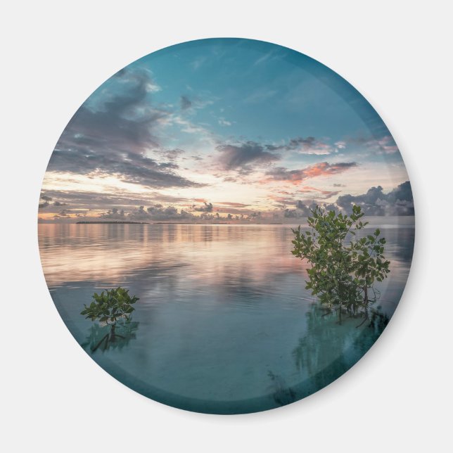 blå himmel med rött moln och mörk reflekterade på  magnet (Framsidan)
