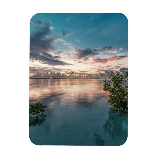 blå himmel med rött moln och mörk reflekterade på  magnet (Vertikal)