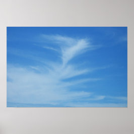 Blå himmel med vita moln Abstrakt naturfoto Poster