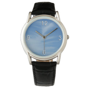 Blå himmel med White Clouds Abstrakt Natature Phot Armbandsur