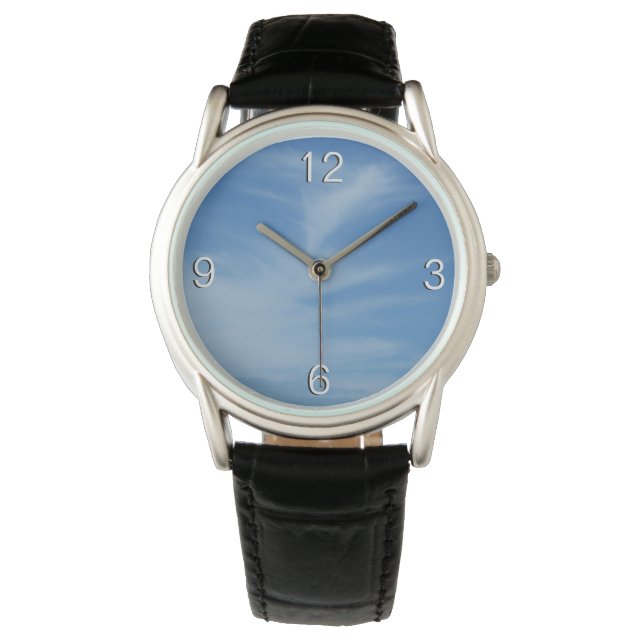 Blå himmel med White Clouds Abstrakt Natature Phot Armbandsur (Framsida)