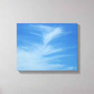 Blå himmel med White Clouds Abstrakt Natature Phot Canvastryck