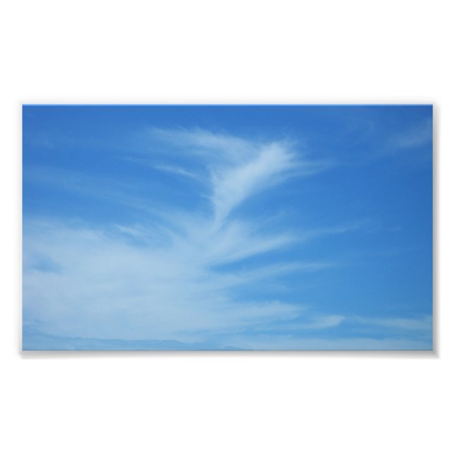 Blå himmel med White Clouds Abstrakt Natature Phot Fototryck (Framsidan)