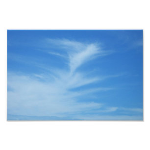 Blå himmel med White Clouds Abstrakt Natature Phot Fototryck