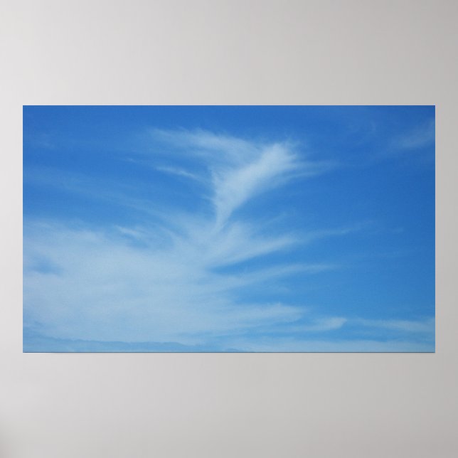 Blå himmel med White Clouds Abstrakt Natature Phot Poster (Framsidan)
