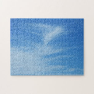 Blå himmel med White Clouds Abstrakt Natature Phot Pussel