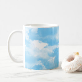 Blå himmel moln kaffemugg