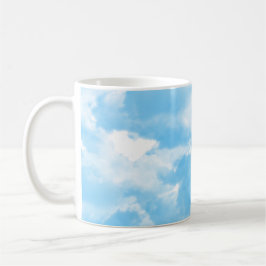 Blå himmel moln kaffemugg
