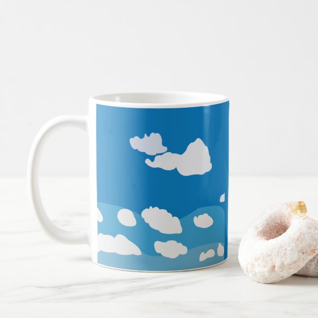 Blå himmel moln  kaffemugg (Med munk)