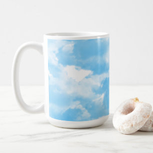 Blå himmel moln kaffemugg