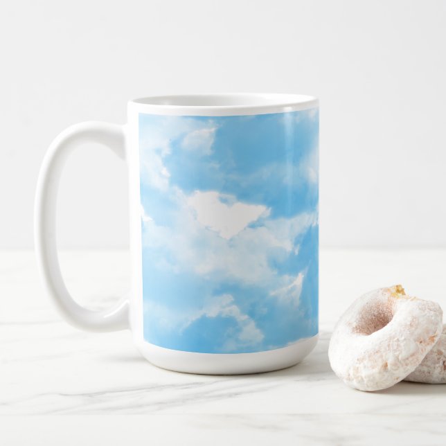 Blå himmel moln kaffemugg (Med munk)